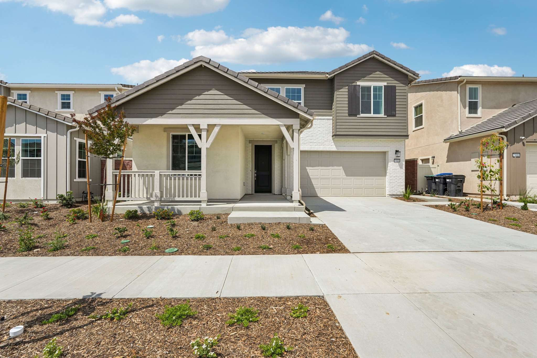 A house with a driveway.