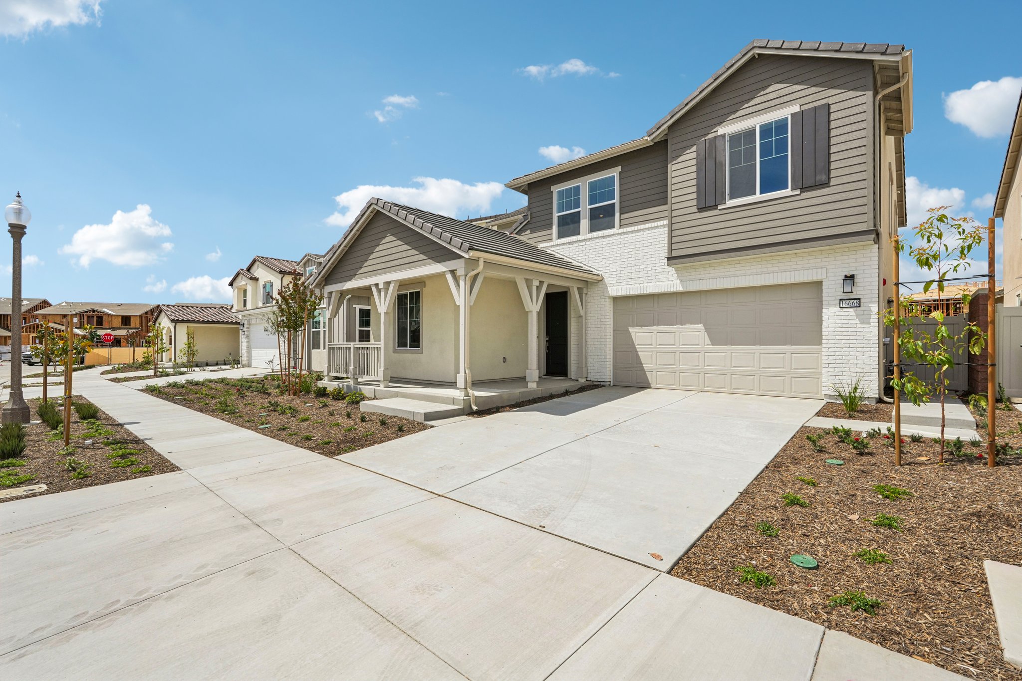A house with a driveway.