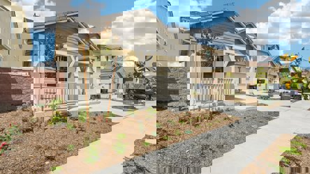 A house with a driveway.