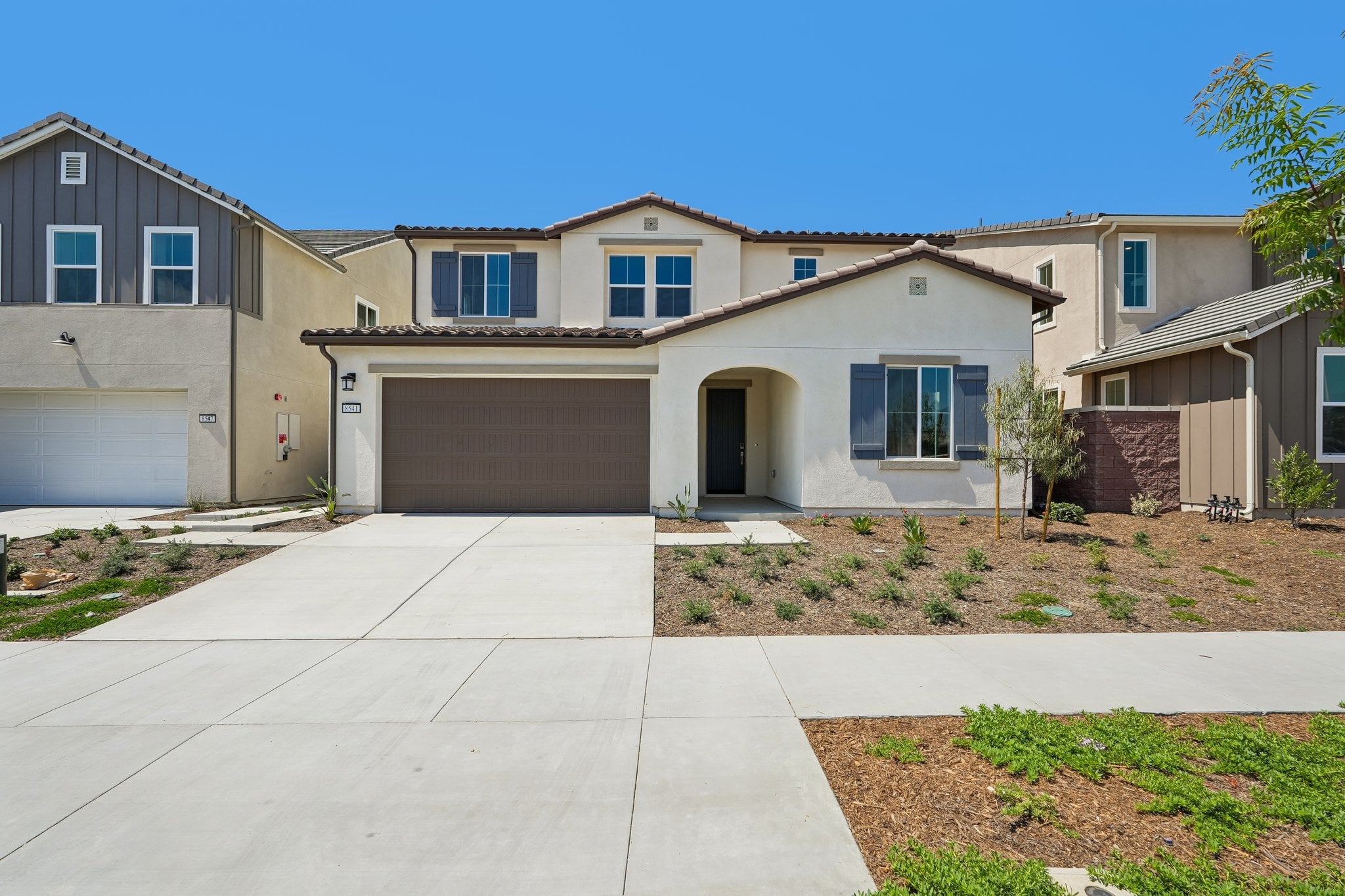 A house with a garage.