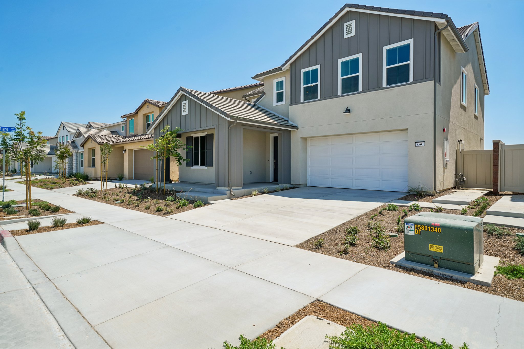 A house with a driveway.