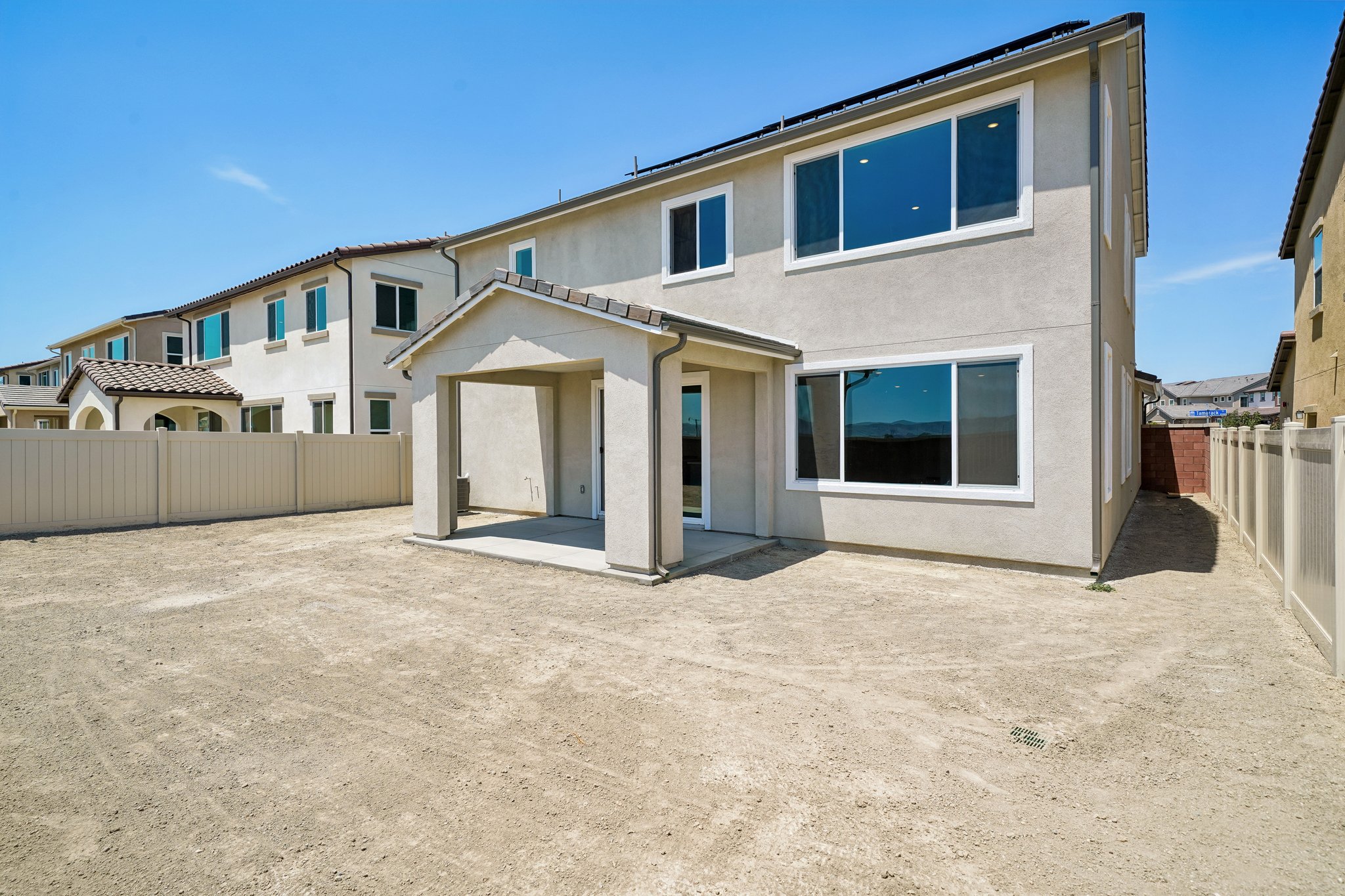 A house with a garage.