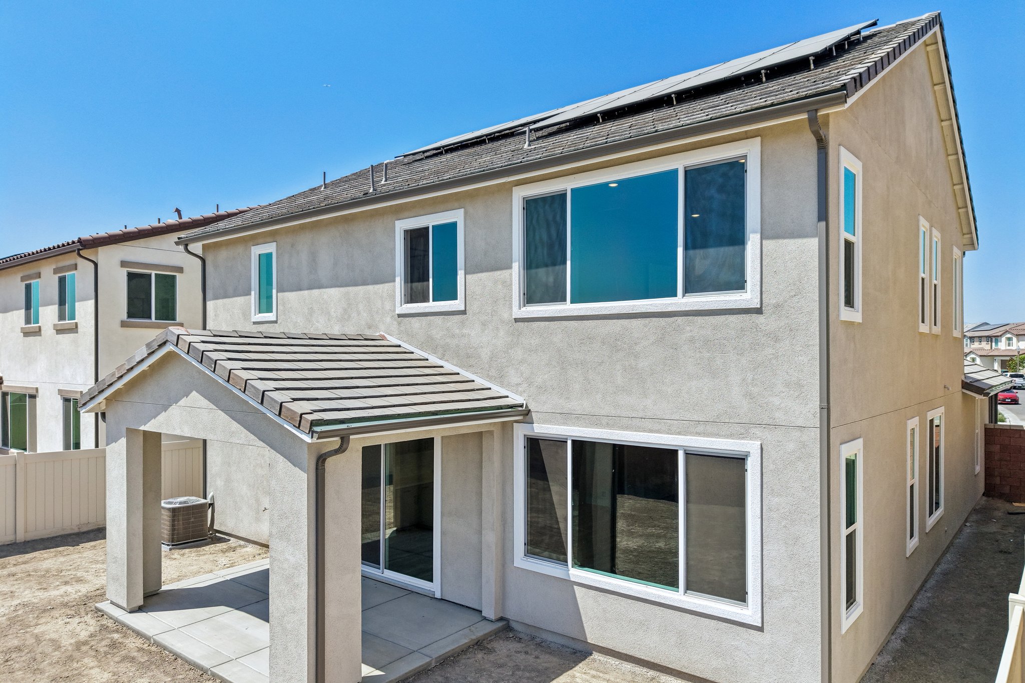 A house with a deck.