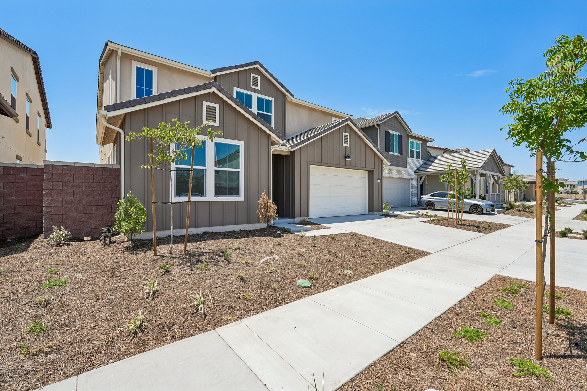 A house with a driveway.
