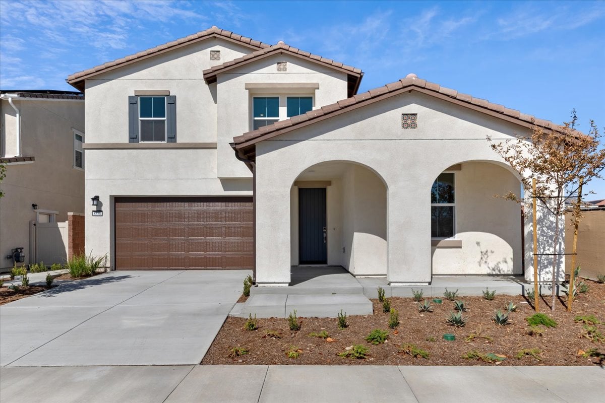 A house with a garage.