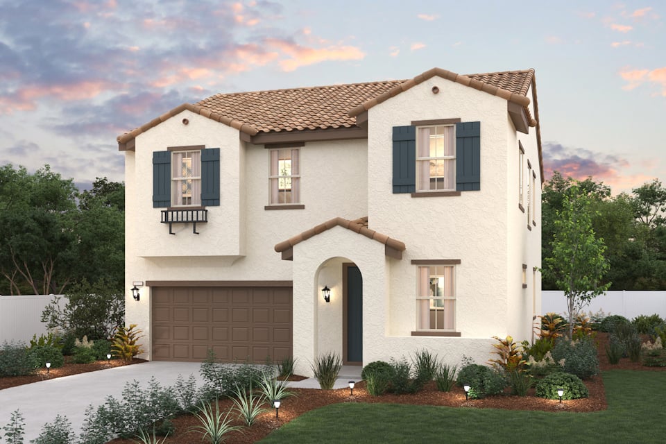 A house with a large front yard.