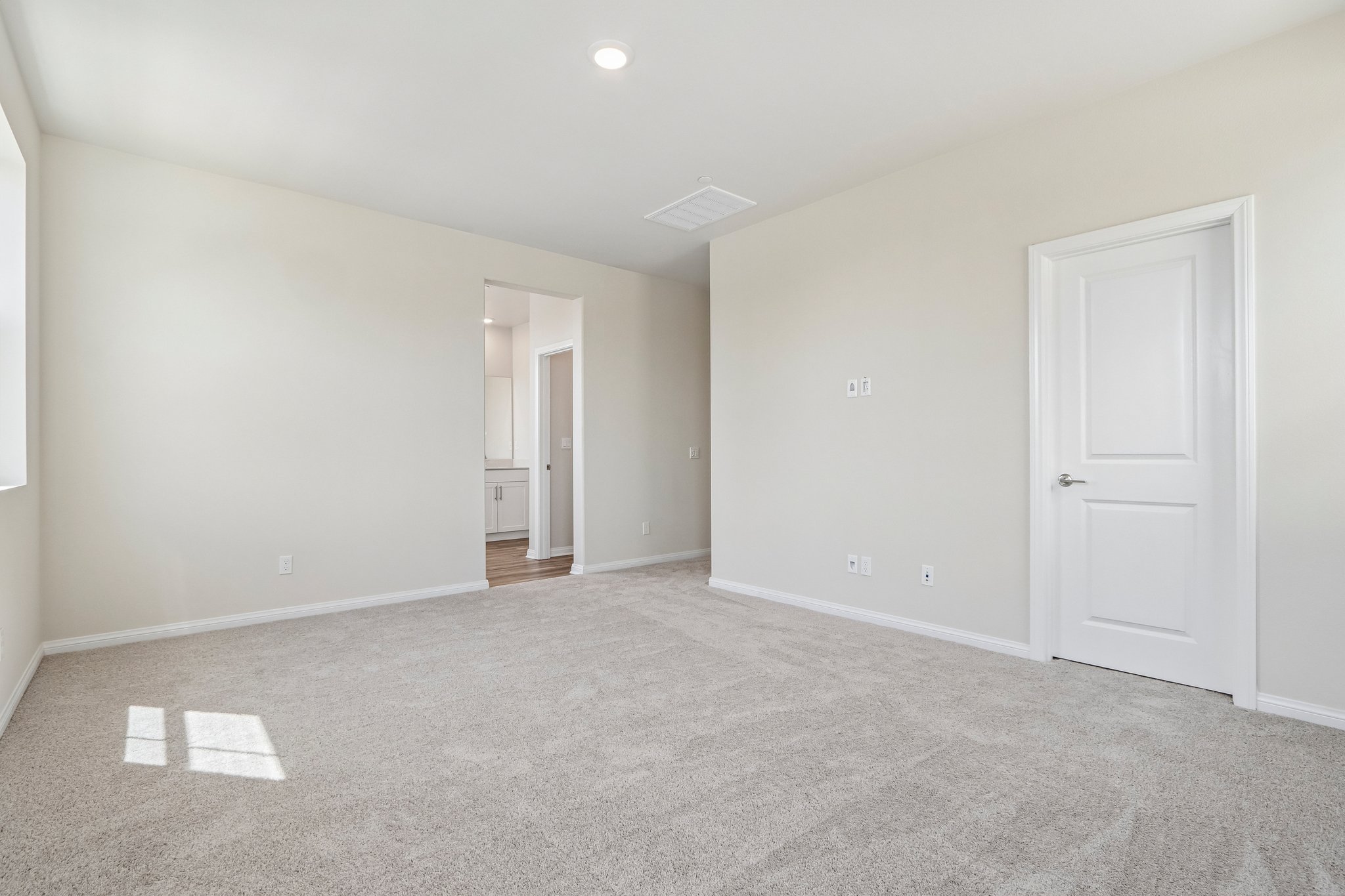 A room with white doors.