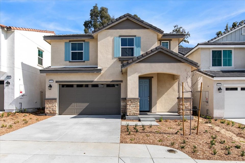 A house with a garage.