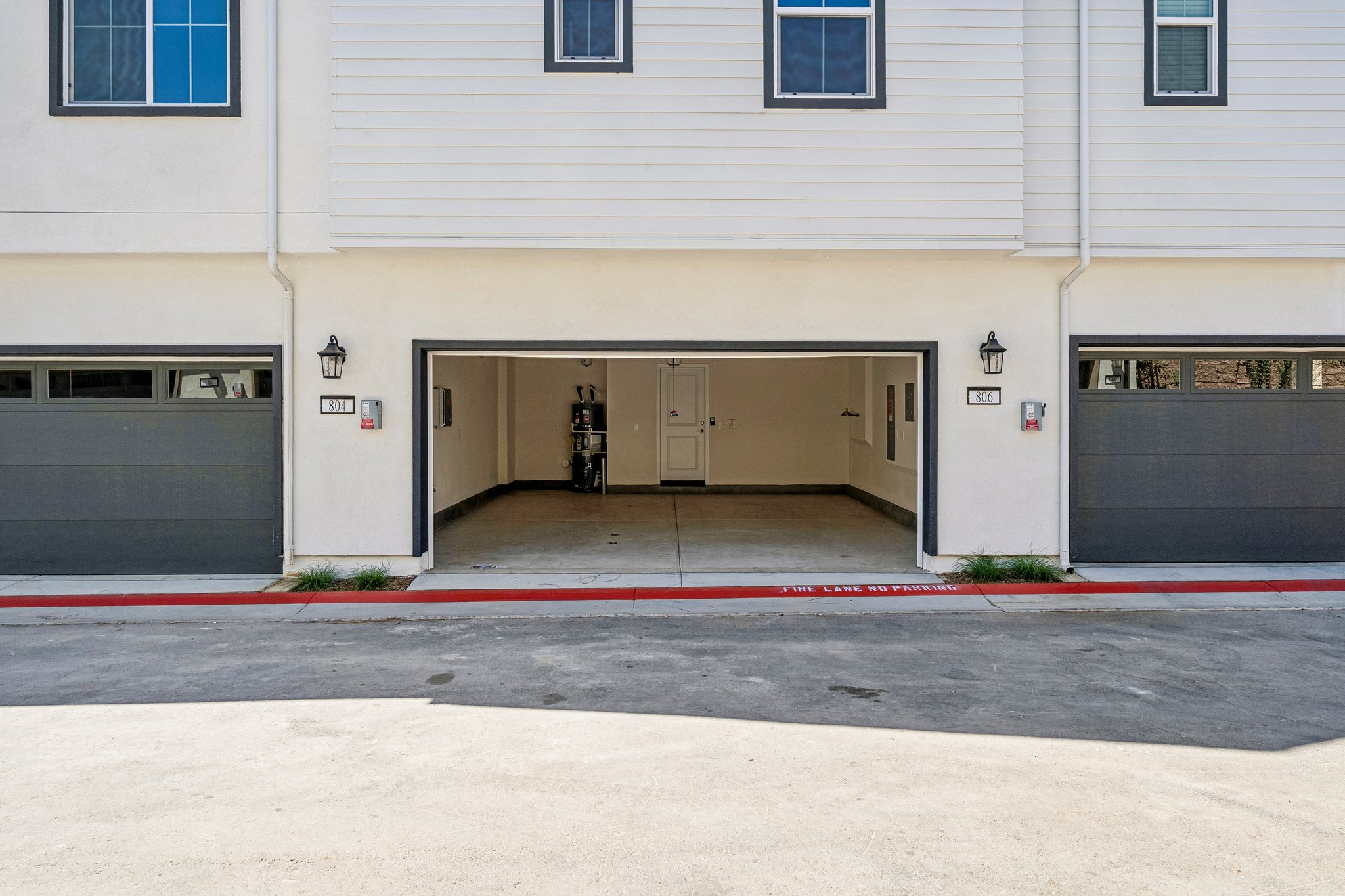 A building with garages.