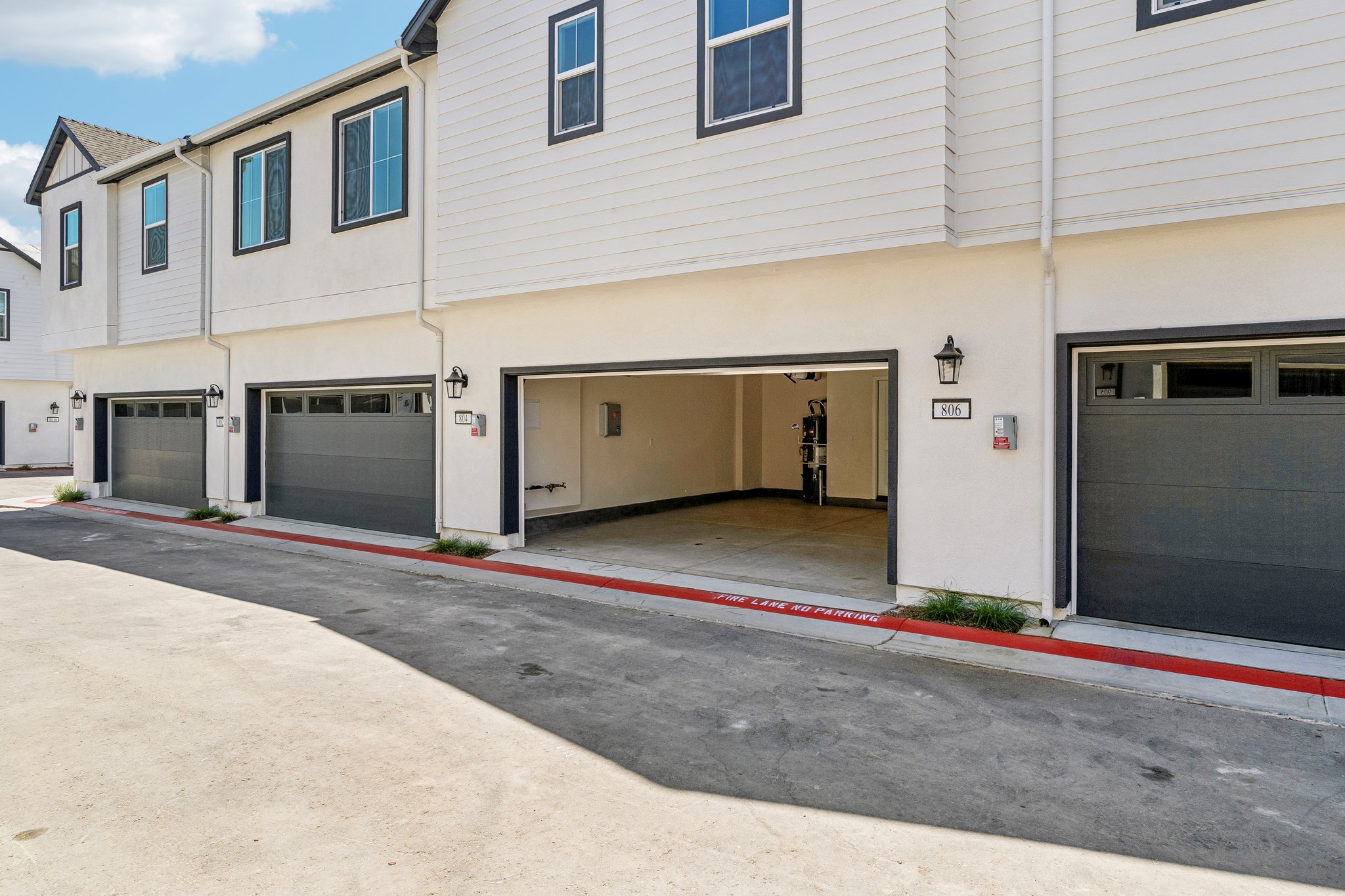 A building with garages.