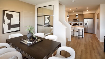 A modern looking living room.