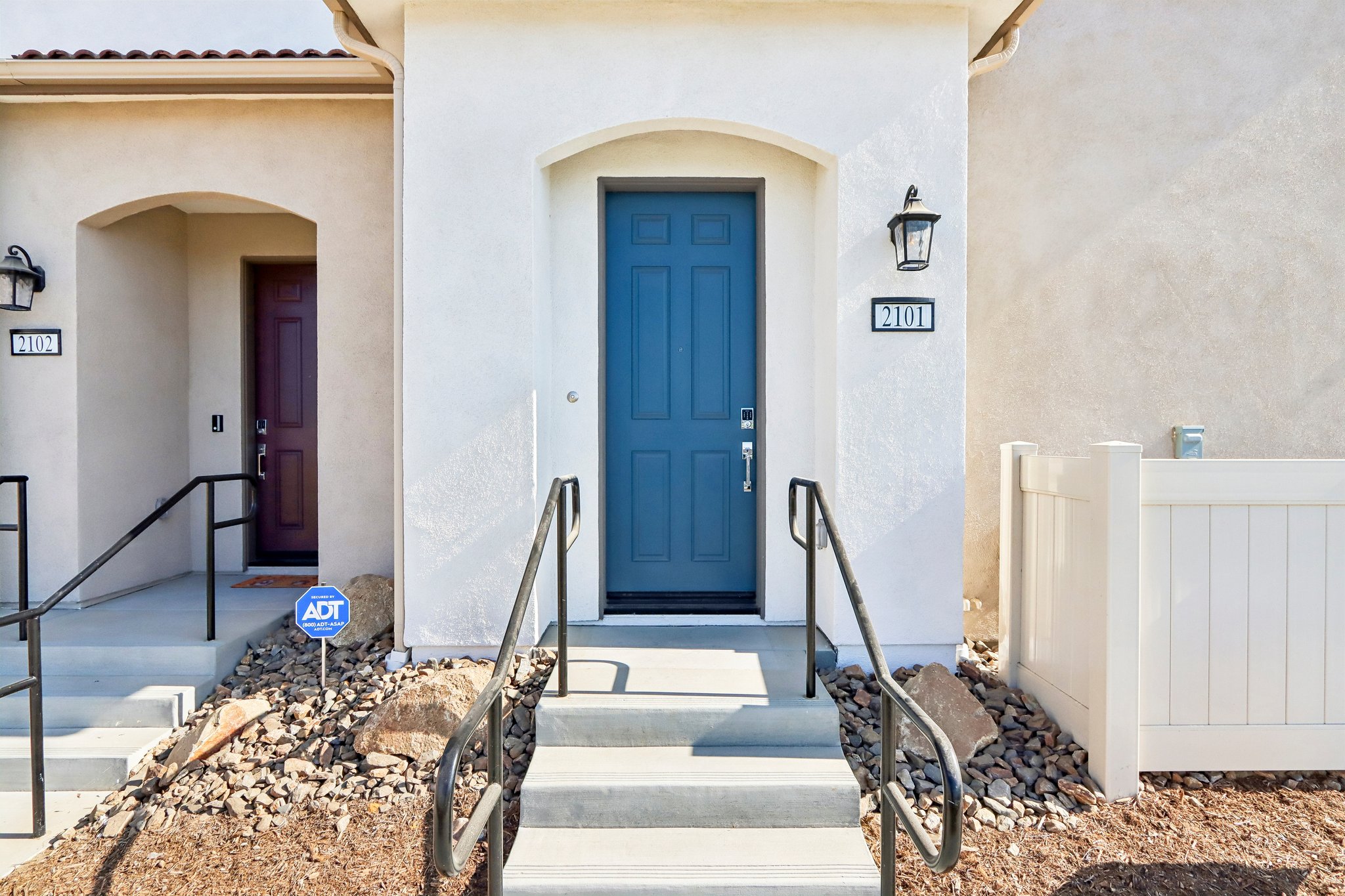 A blue door on a building.