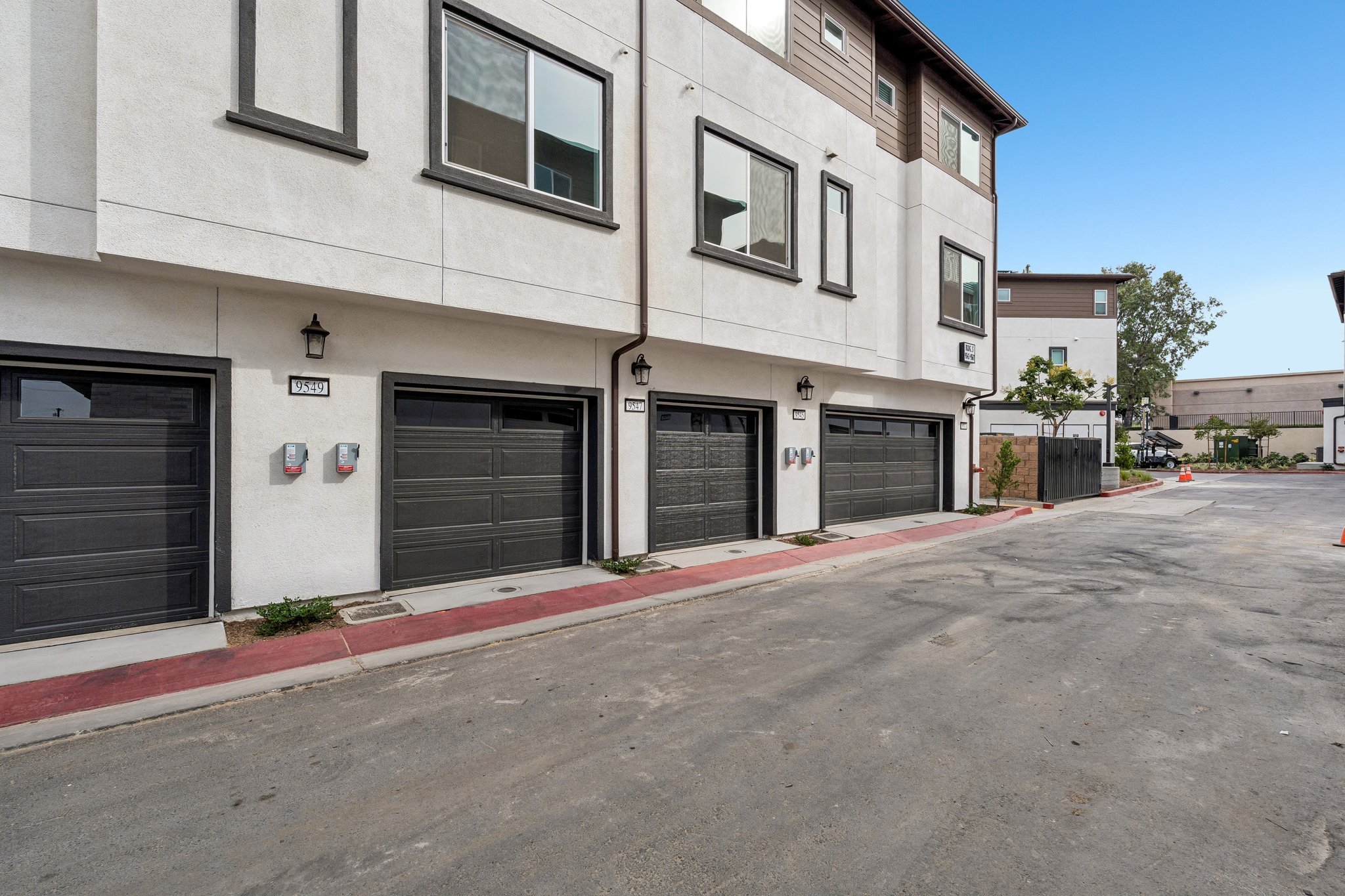 A building with garages.