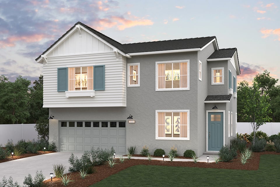 A house with a garage.