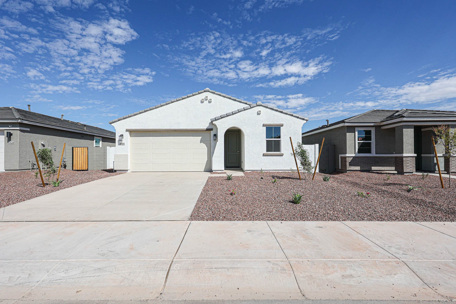 A house with a driveway.