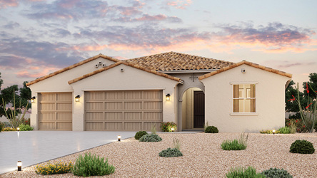 A house with a pool.