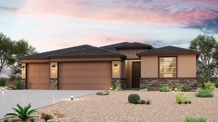 A house with a pool.