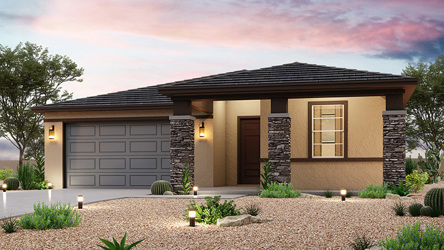 A house with a garage.