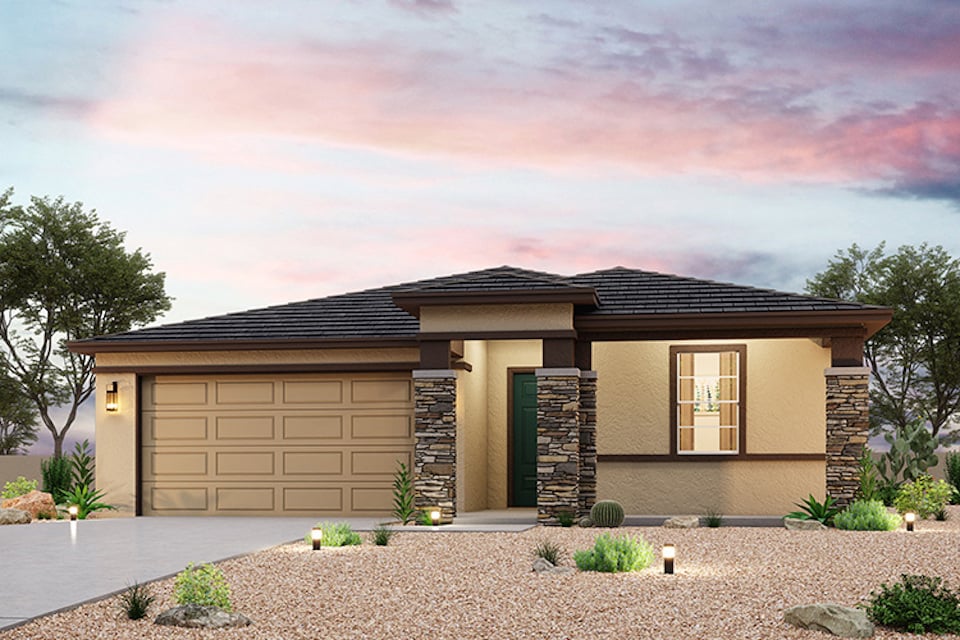 A house with a driveway.