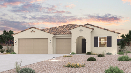 A house with a garage.