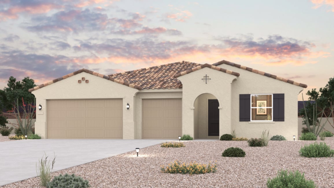 A house with a garage.