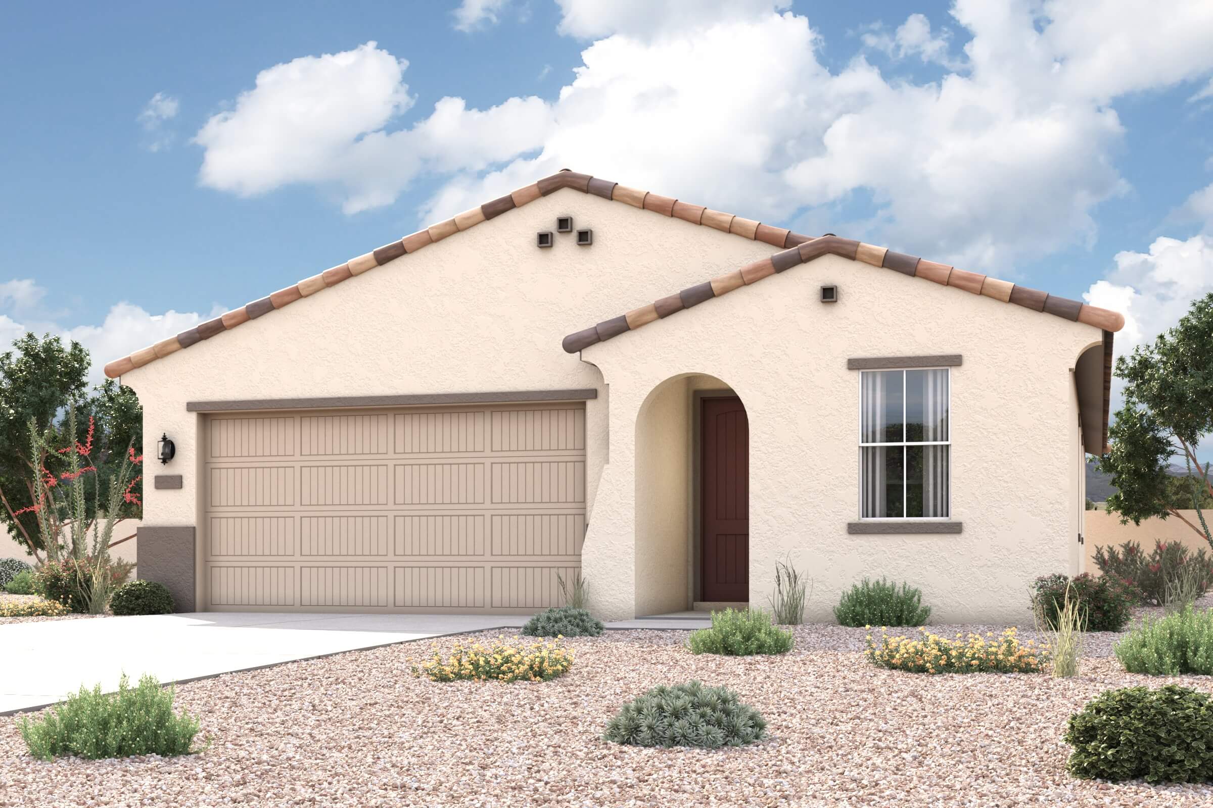 A house with a garage.