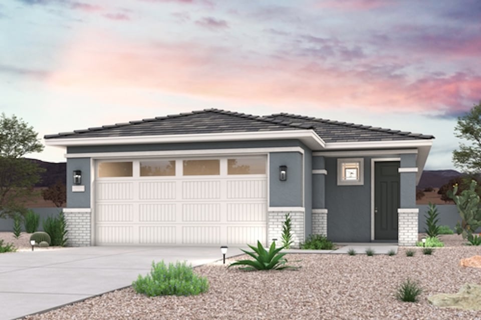 A house with a garage.