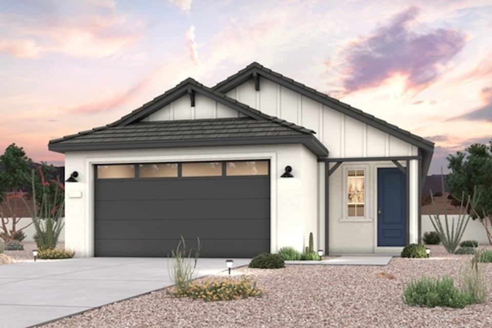 A house with a garage.