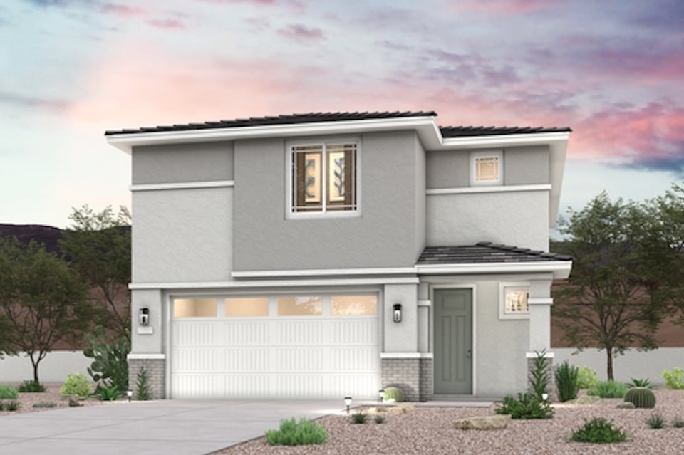 A house with a garage.