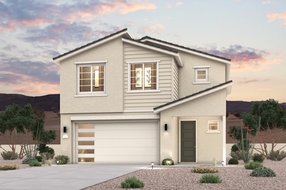 A house with a garage.