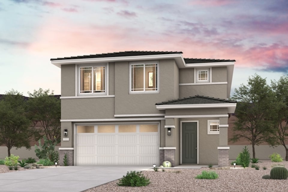 A house with a garage.