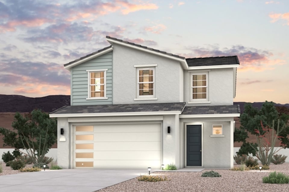 A house with a garage.