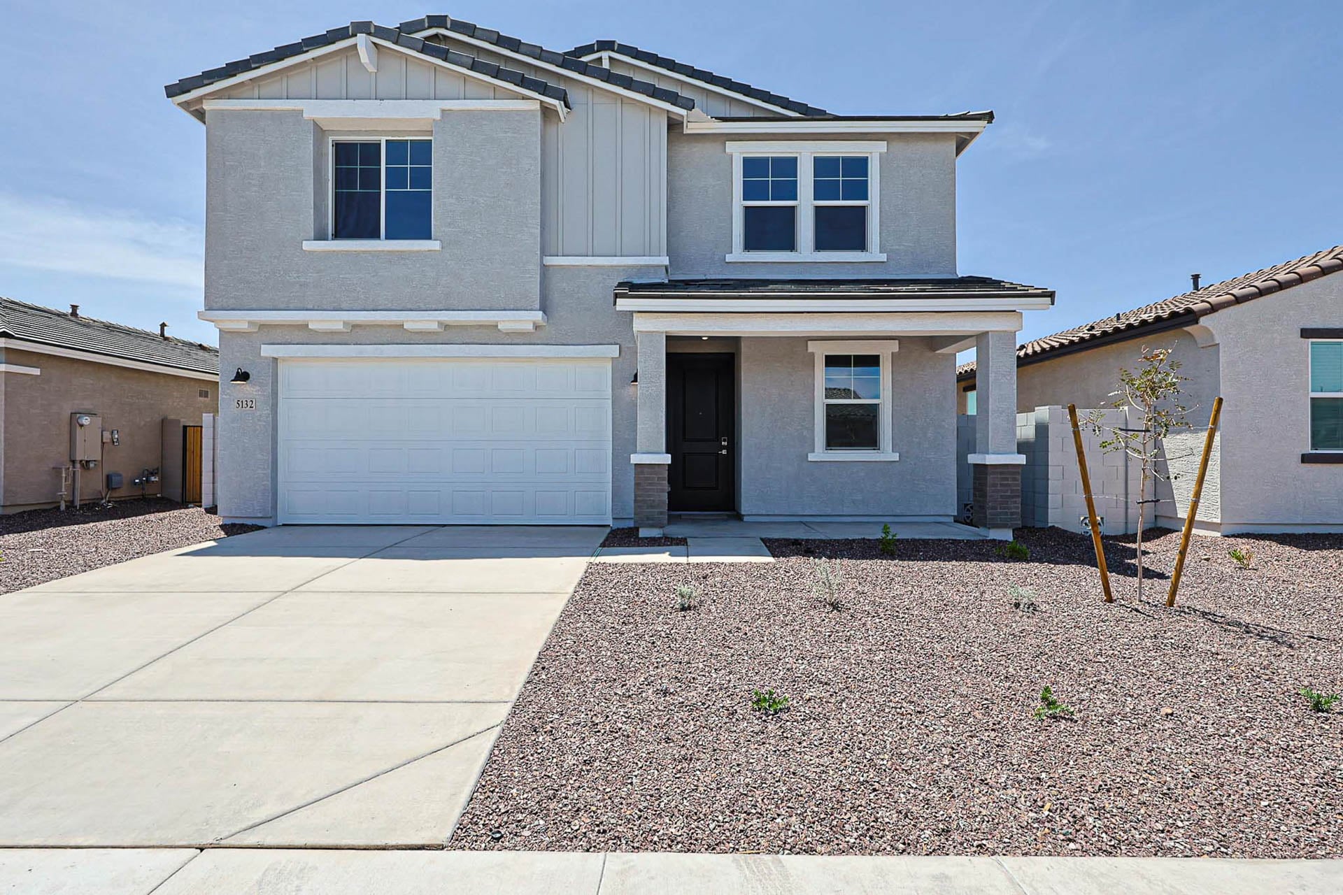 A house with a garage.