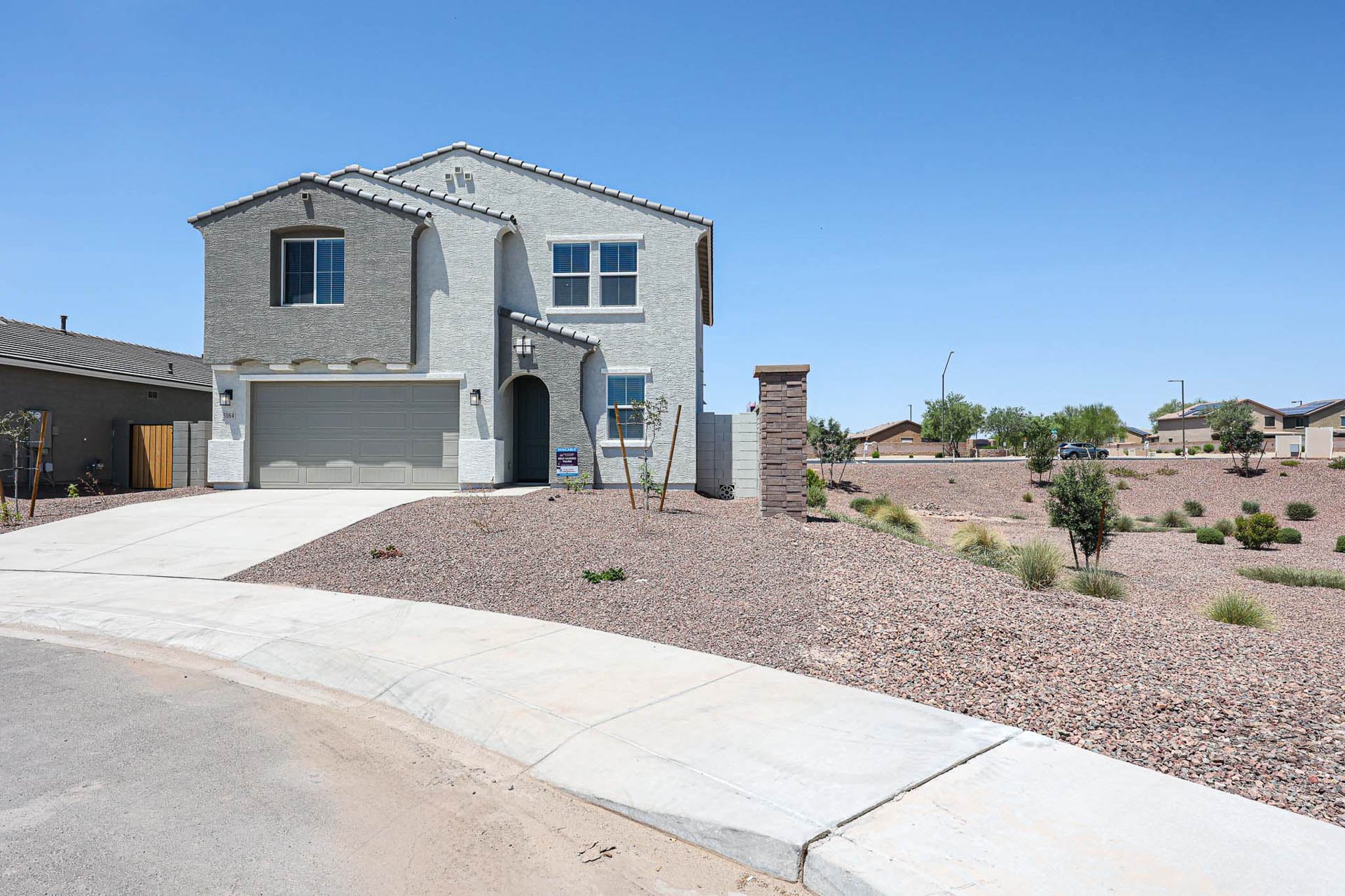 A house with a garage.
