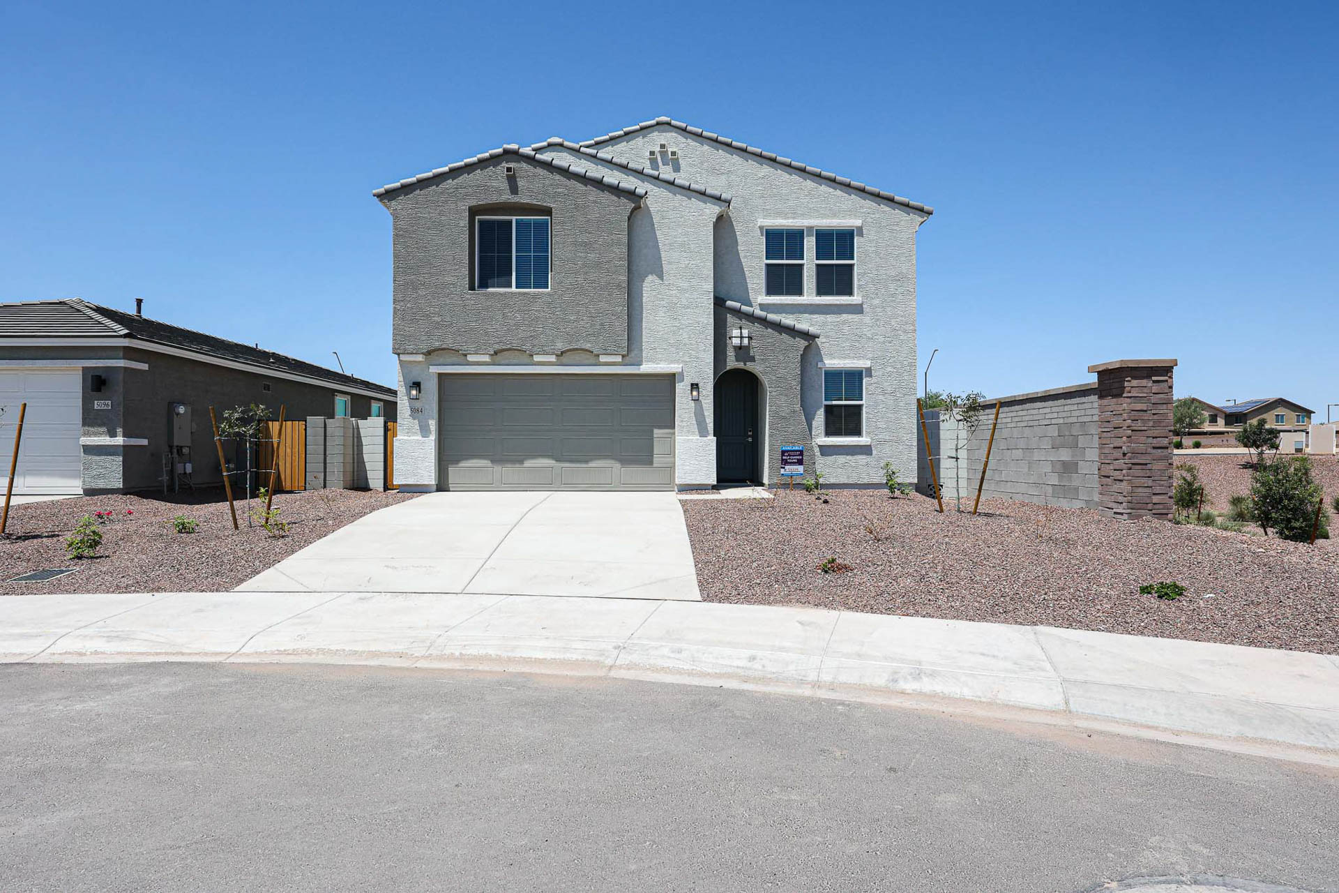 A house with a garage.