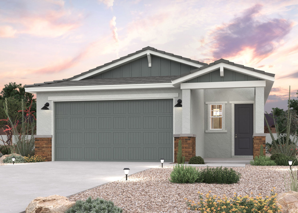 1- Story Home front elevation rendering at North Copper Canyon in Surpise, AZ.