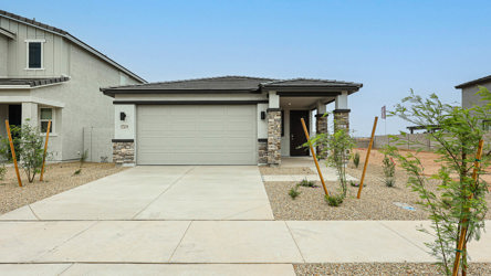 A house with a garage.