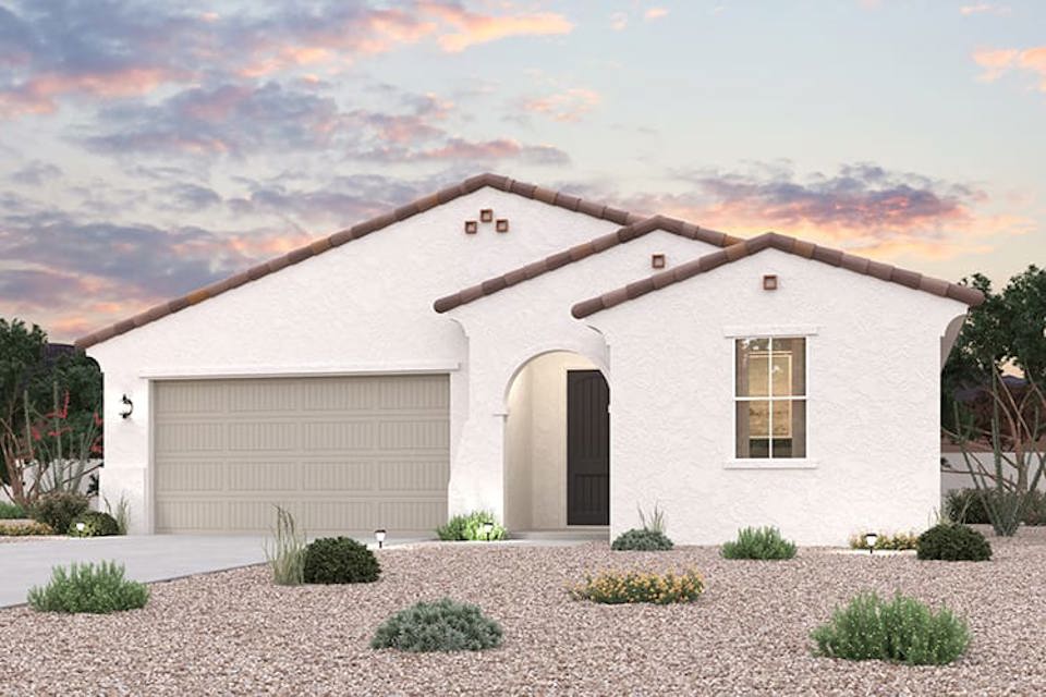 A house with a garage.