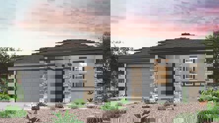 A house with a garage.