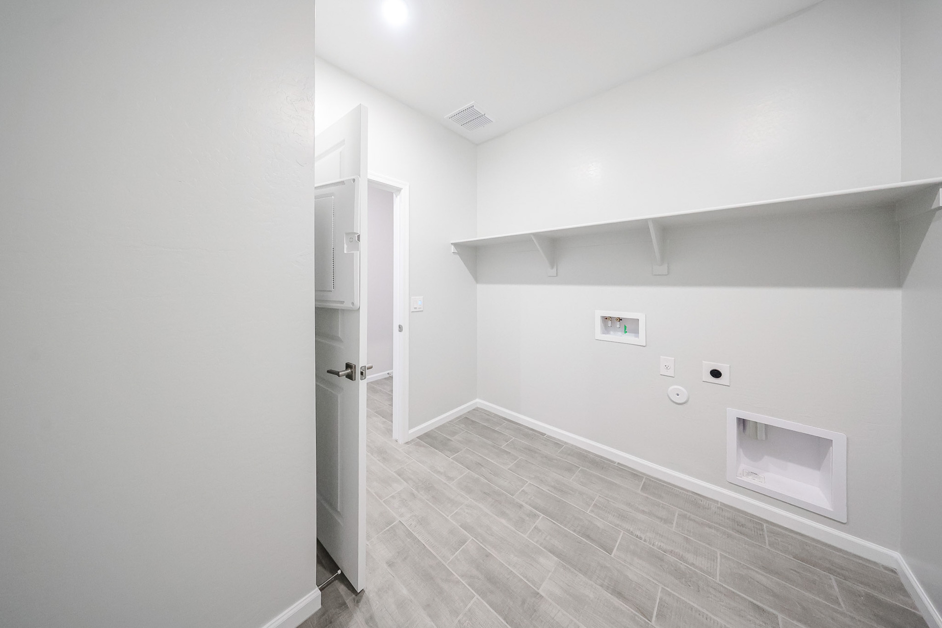 A room with white walls.