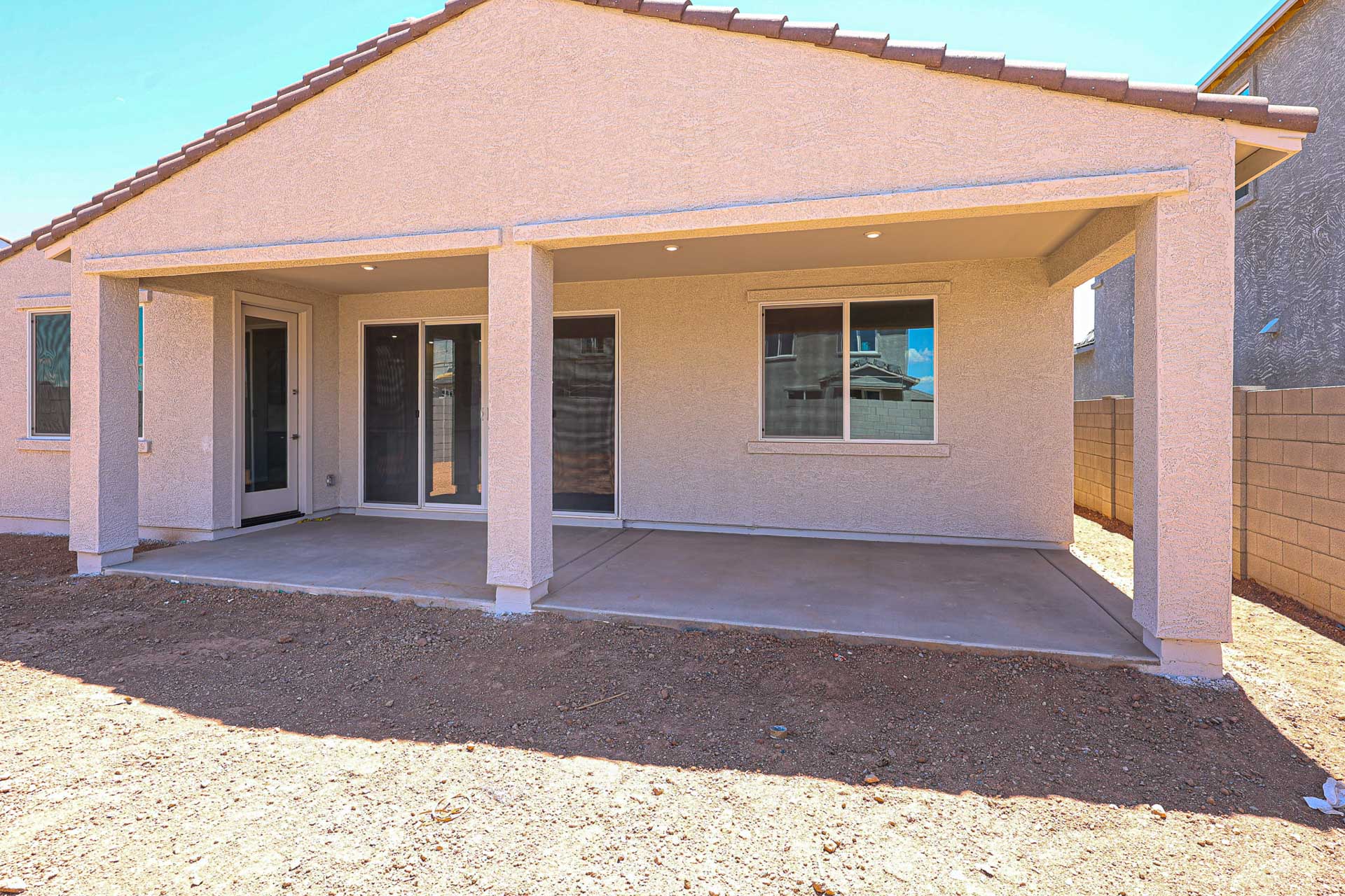 A house with a garage.