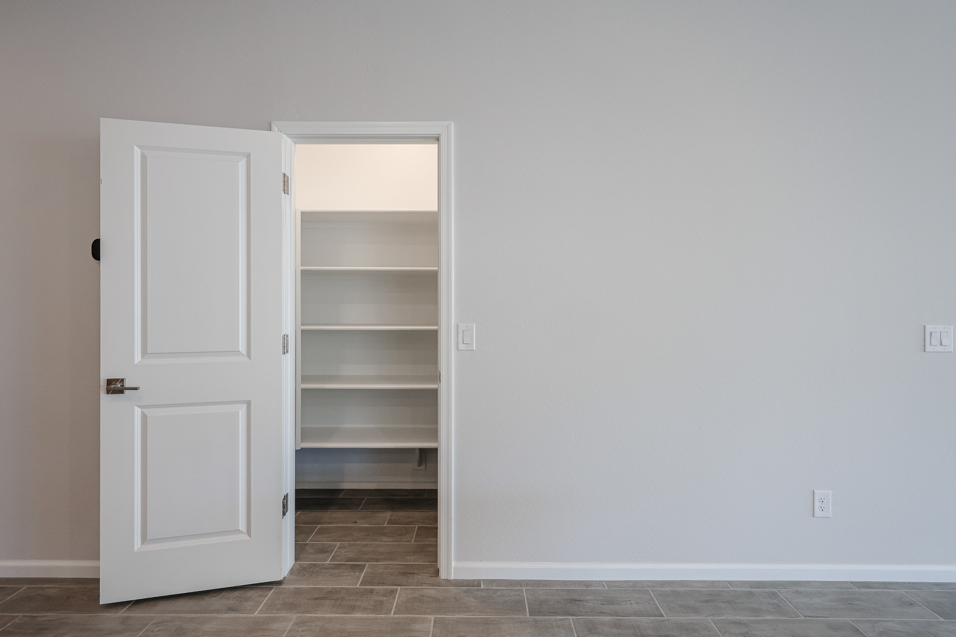 A white door and a white door.