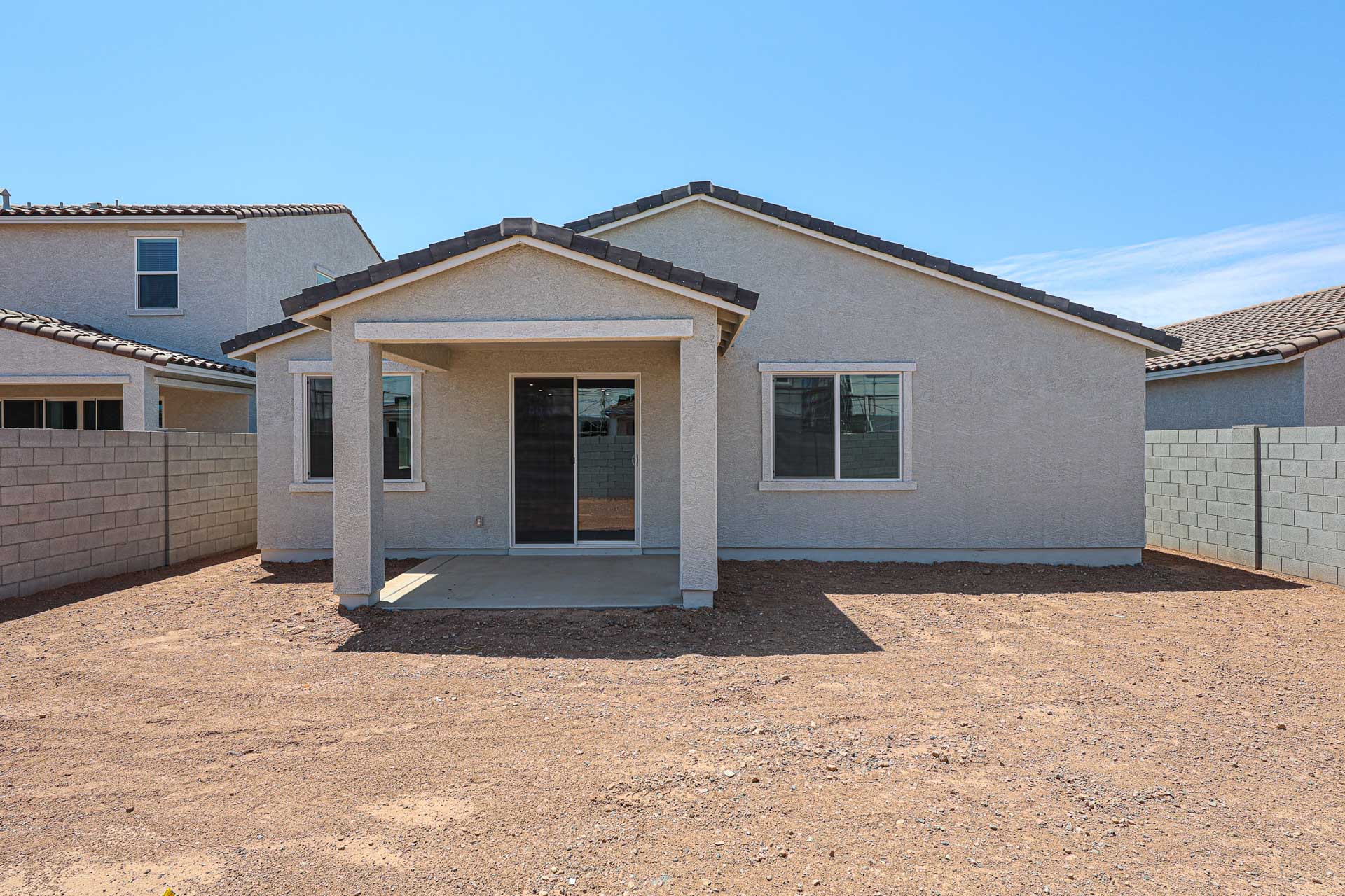 A house with a garage.