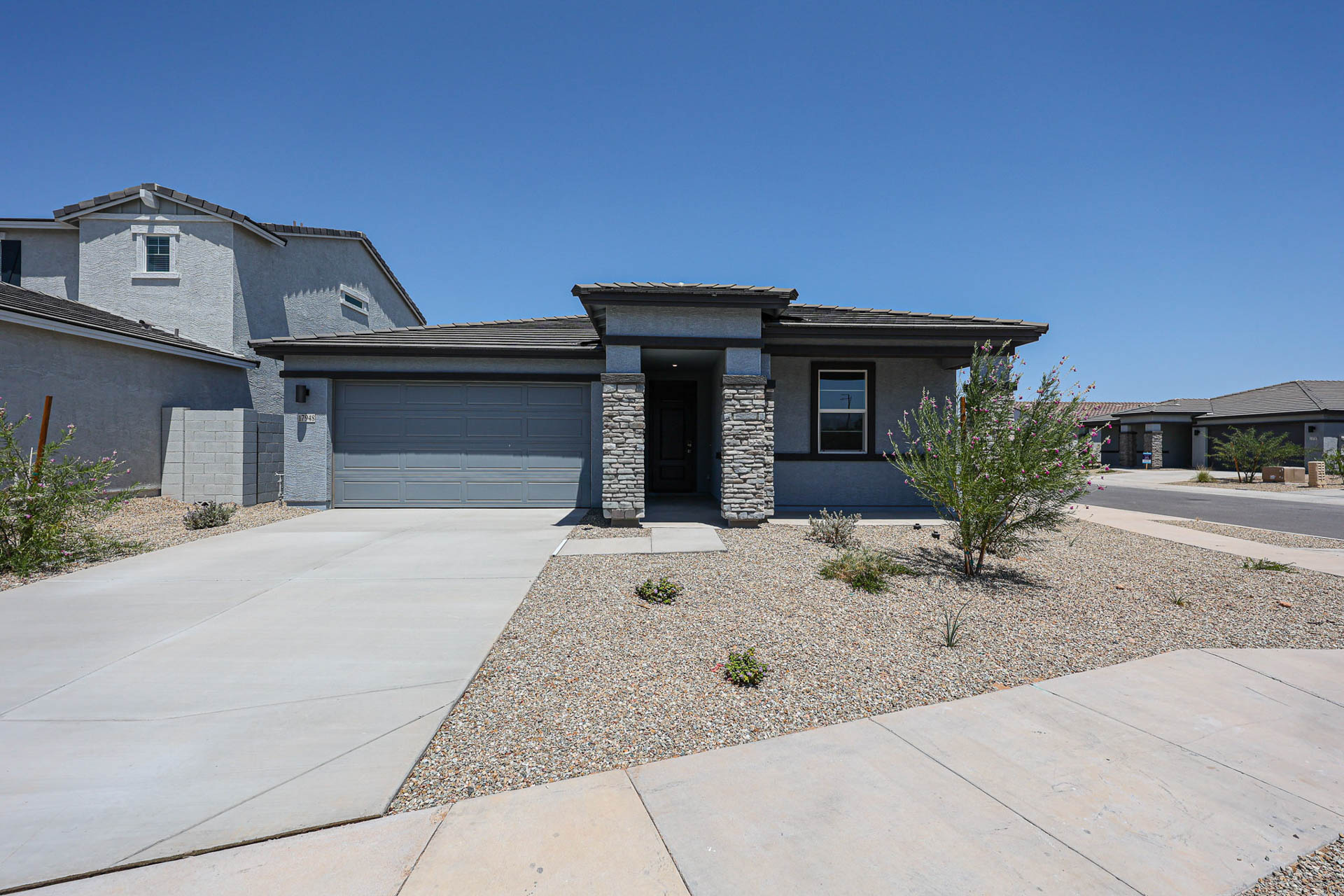A house with a driveway.