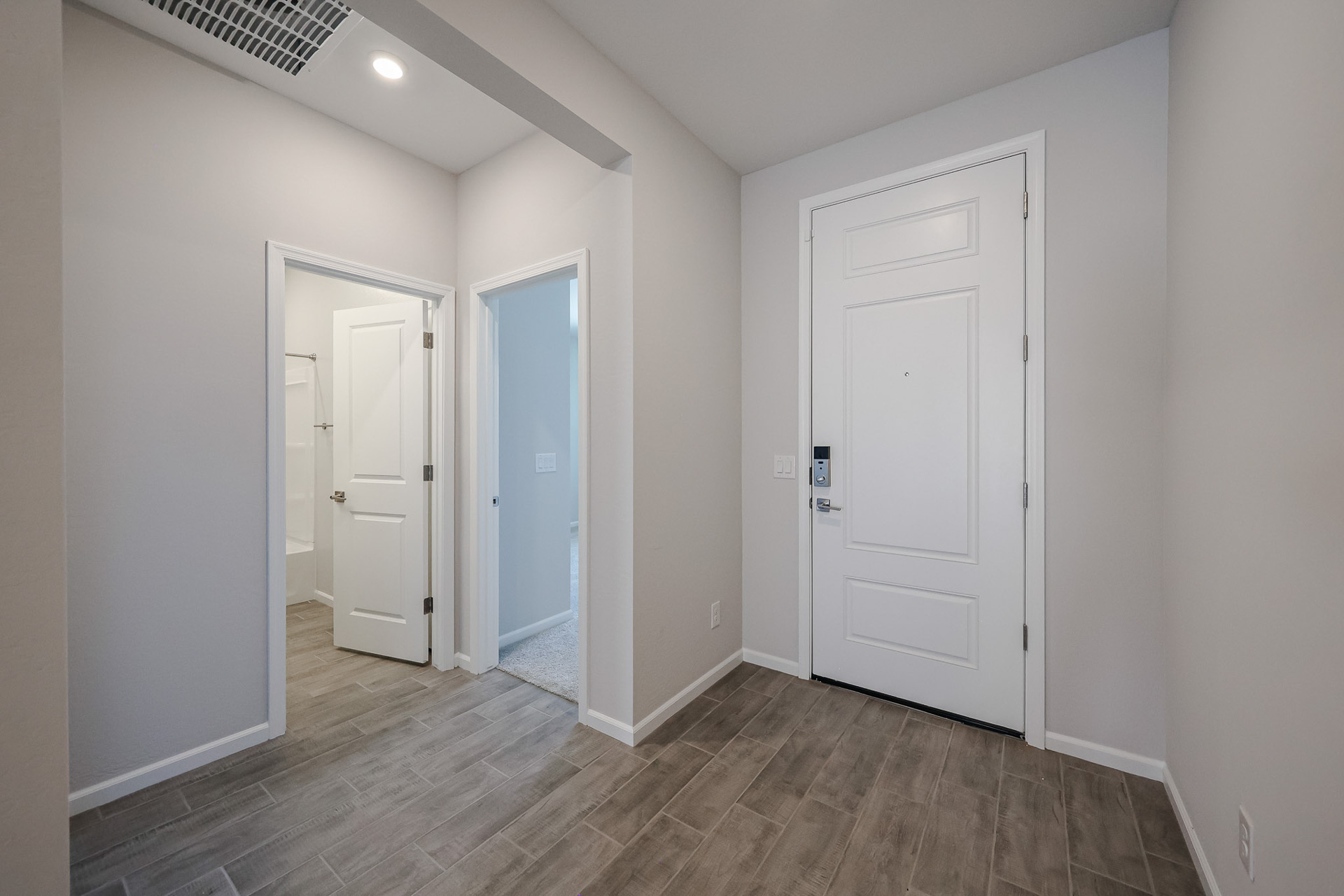 A room with white doors.