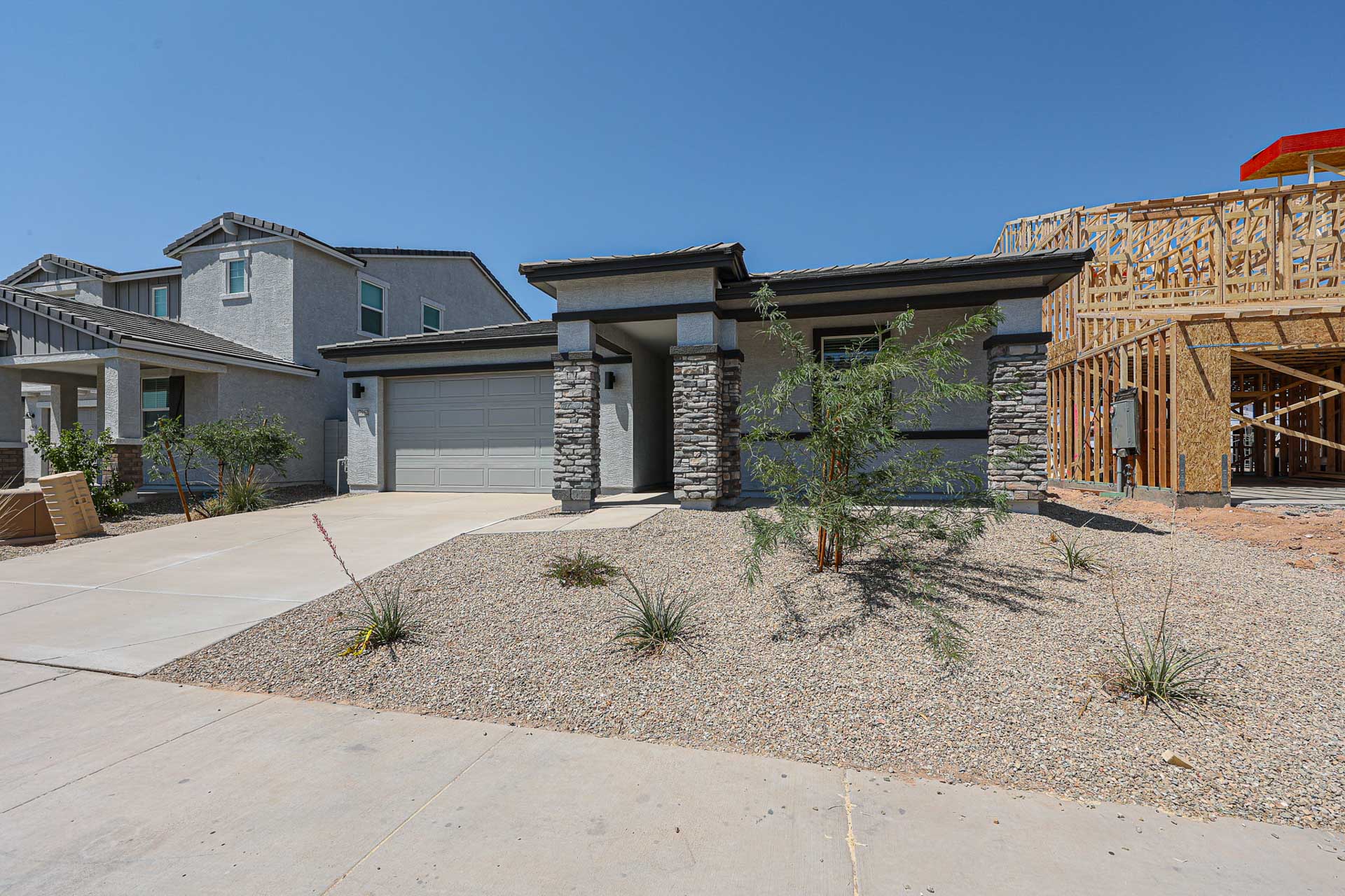 A house with a fence around it.