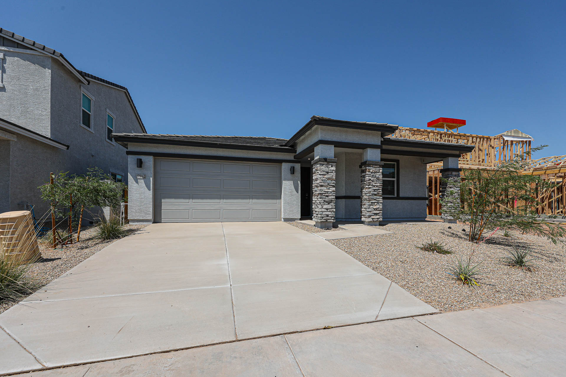 A house with a garage.