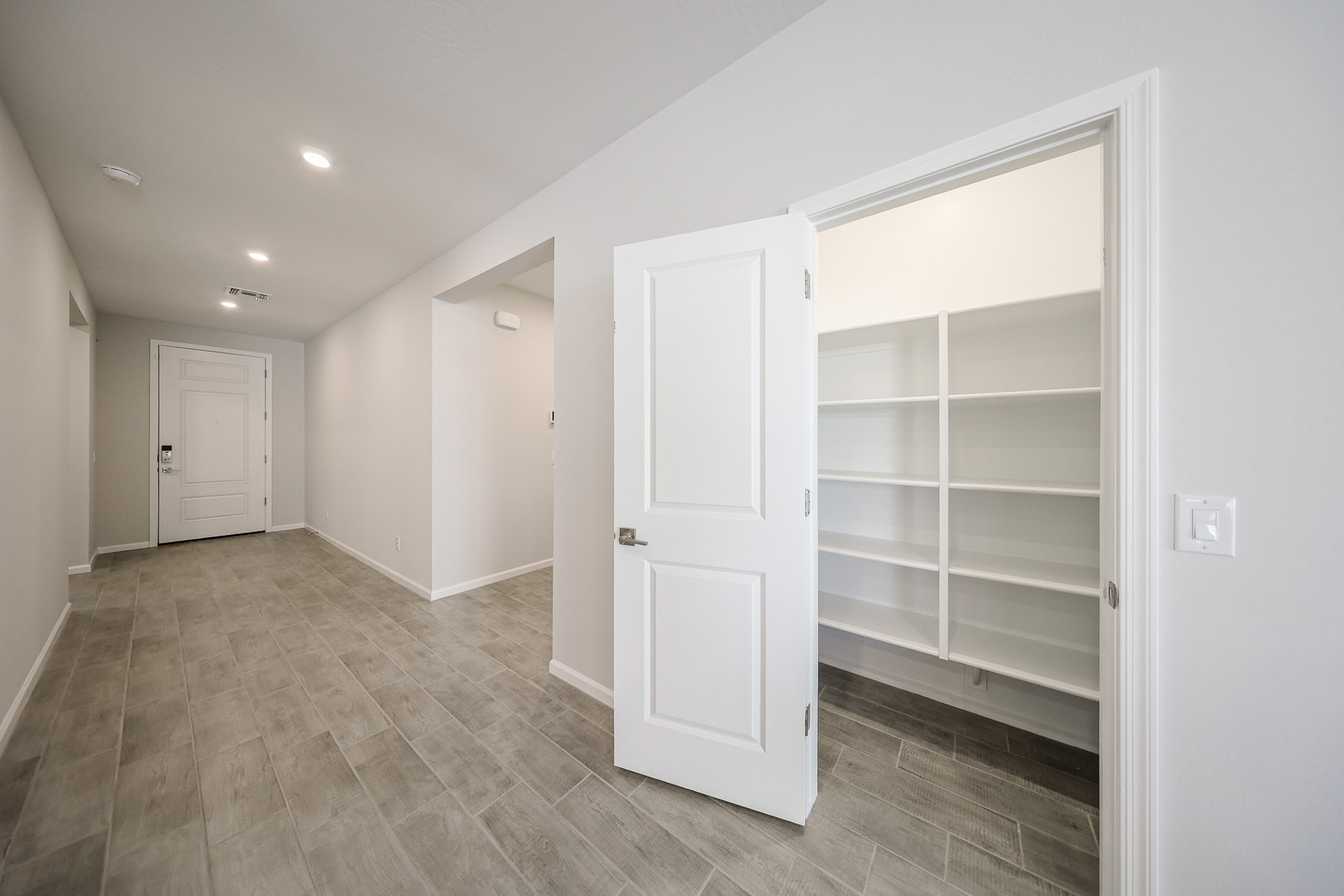 A room with white doors.