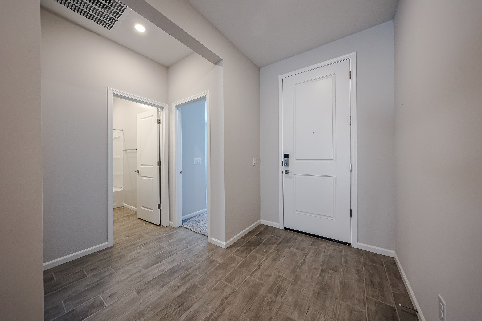 A room with white doors.