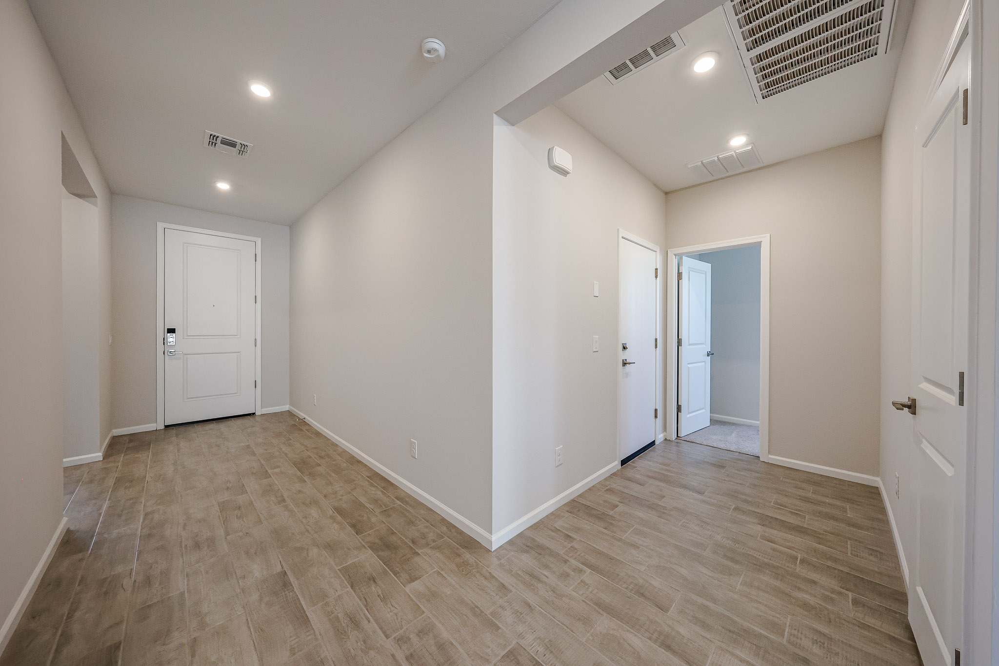 A room with white doors.